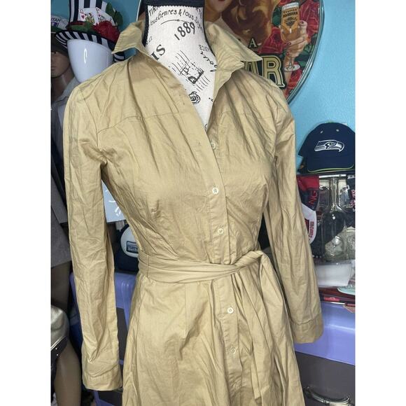 J. Crew‎ Button Down Women's Khaki Dress NWT MSRP $129 - Picture 1 of 8